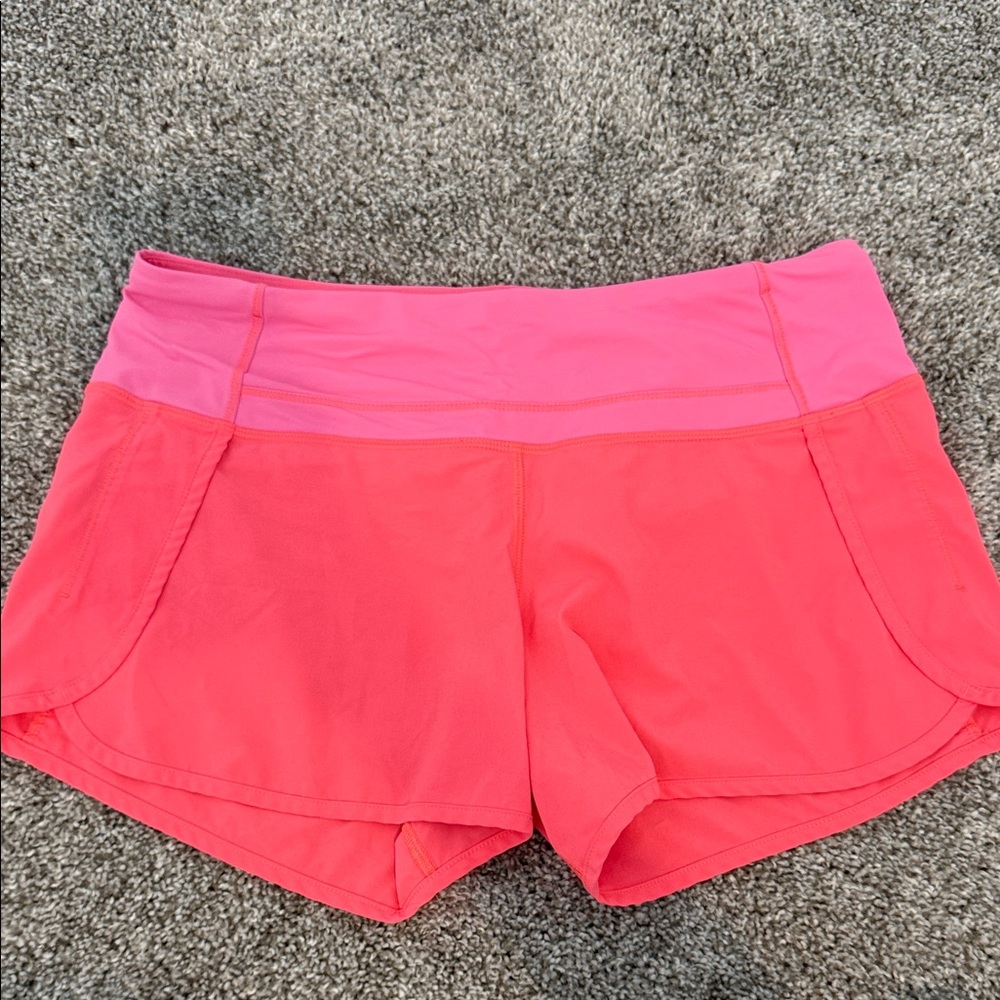 Lululemon Women's Pink and Coral Shorts